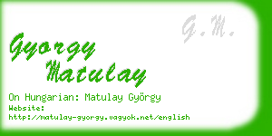 gyorgy matulay business card